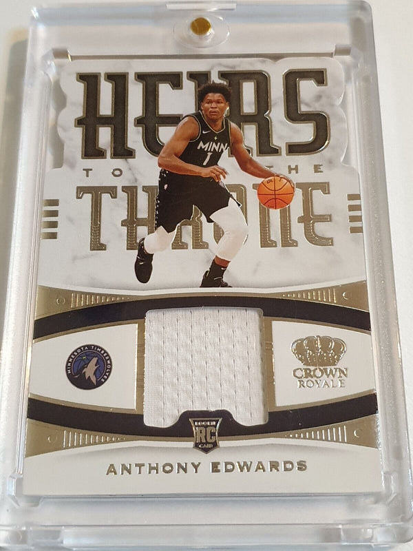 2020 Panini Crown Royale Anthony Edwards Rookie #PATCH White Jersey - Rare