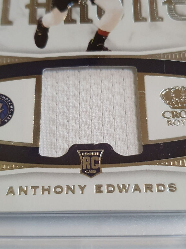 2020 Panini Crown Royale Anthony Edwards Rookie #PATCH White Jersey - Rare