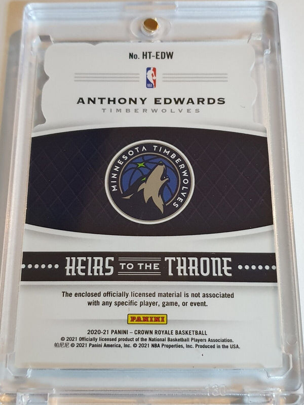 2020 Panini Crown Royale Anthony Edwards Rookie #PATCH White Jersey - Rare