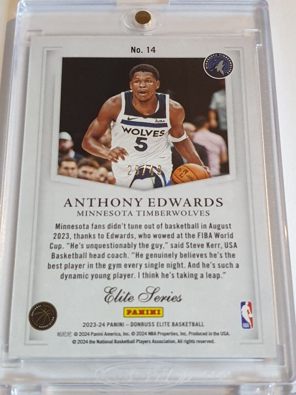 2023 Panini Donruss Elite Anthony Edwards #14 PURPLE /49 Elite Series - Rare