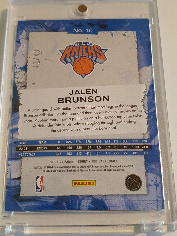 2023 Panini Court Kings Jalen Brunson #10 VIOLET /49 Edition - Ready for Grading