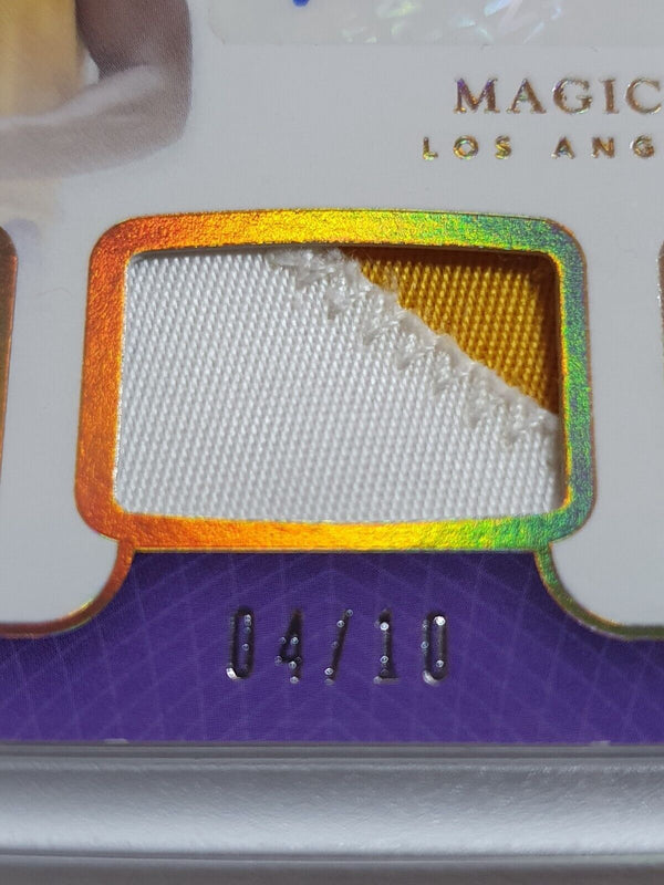 2016 National Treasures Magic Johnson PRIME #PATCH AUTO /10 Triple Game Jerseys