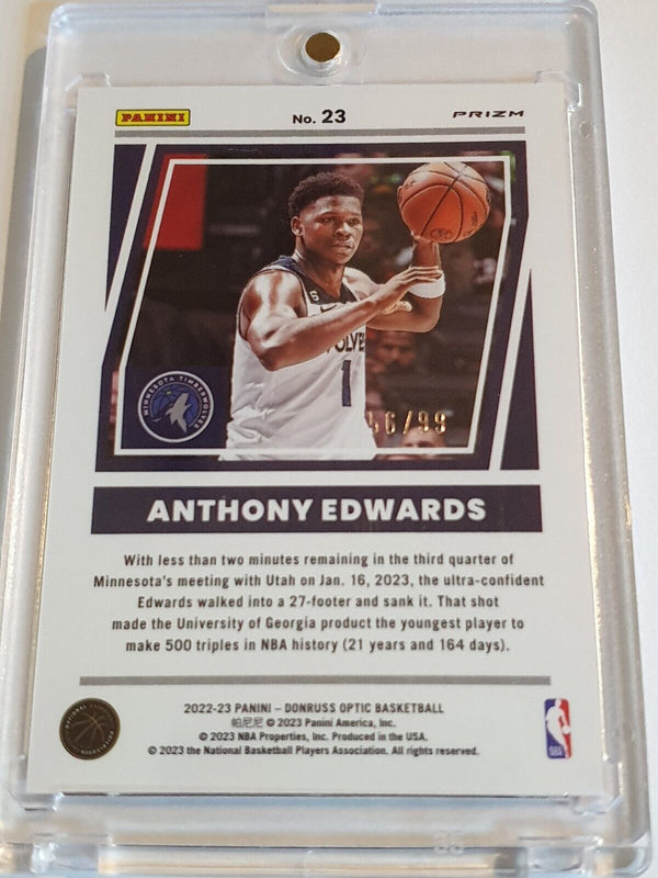 2022 Panini Optic Anthony Edwards #23 RED Holo Dominators /99 - Rare