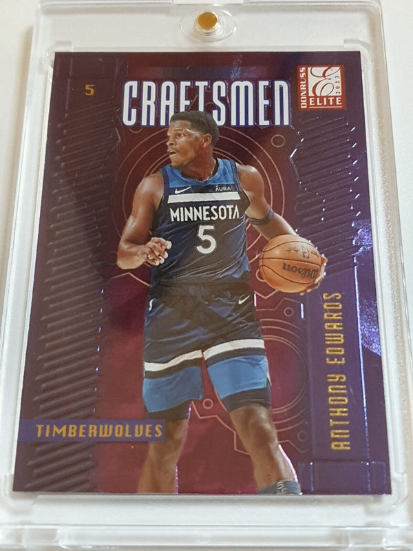 2023 Panini Donruss Elite Anthony Edwards #14 PURPLE /49 Craftsmen - Rare