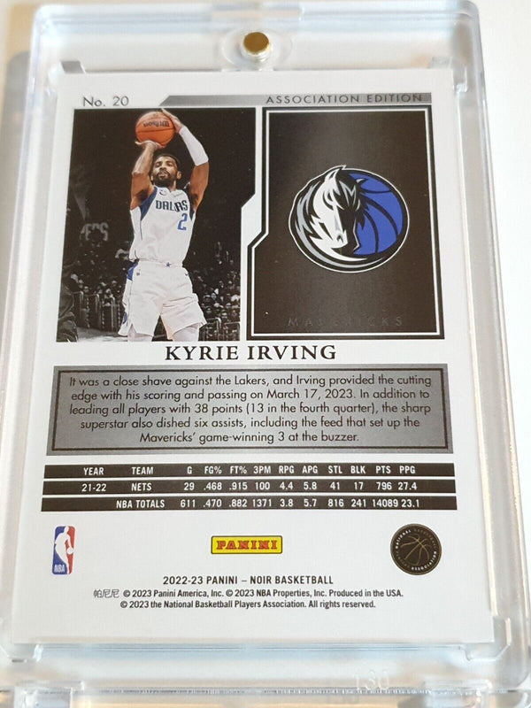 2022 Noir Kyrie Irving #20 HOLO SILVER /49 Association Edition - Corner Scratch