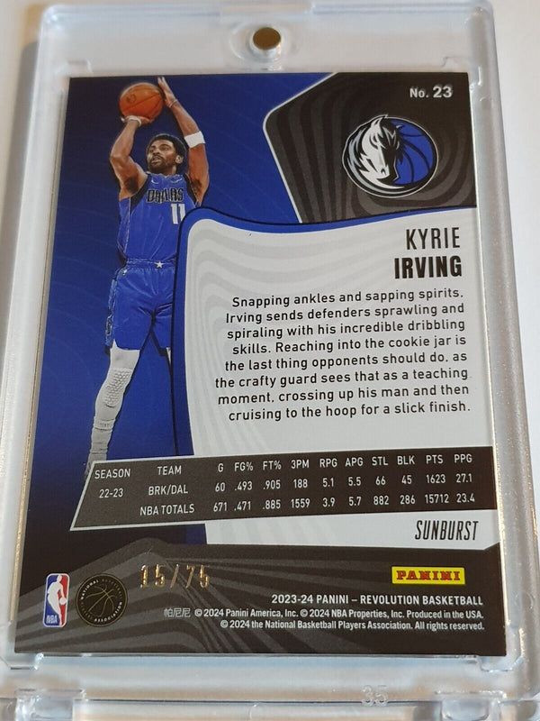 2023 Panini Revolution Kyrie Irving #23 SUNBURST /75 Holo - Ready to Grade