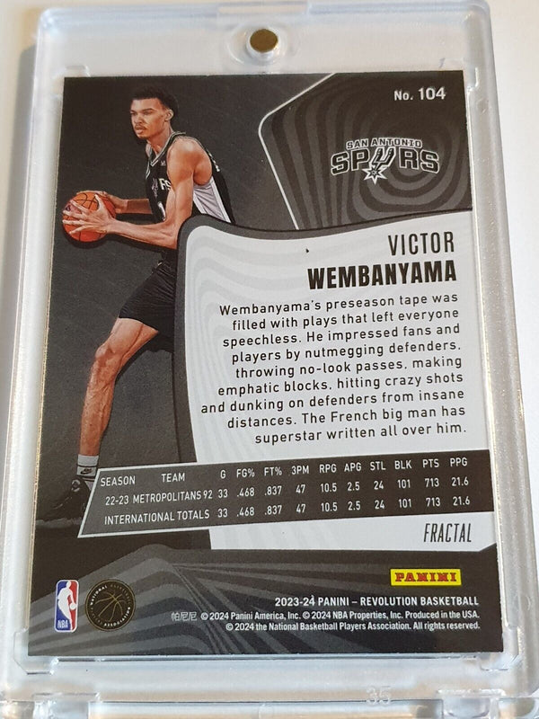 2023 Panini Revolution Victor Wembanyama Rookie #104 FRACTAL Holo RC - Rare