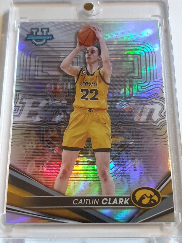 2022 Bowman University Caitlin Clark Rookie #50 REFRACTOR RC - Ready to Grade