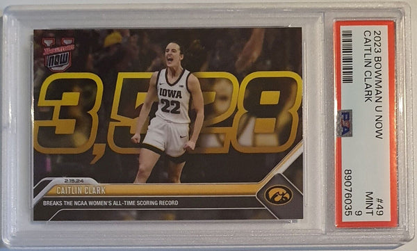 2023 Bowman U Now Caitlin Clark Rookie #49 RC - PSA 9 (Low POP)