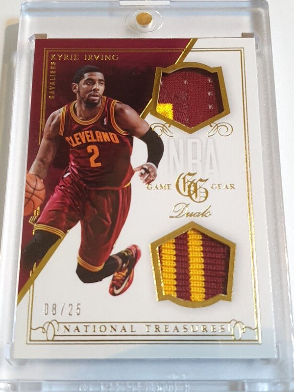 2013 National Treasures Kyrie Irving #PATCH PRIME /25 Game Worn Dual Jerseys