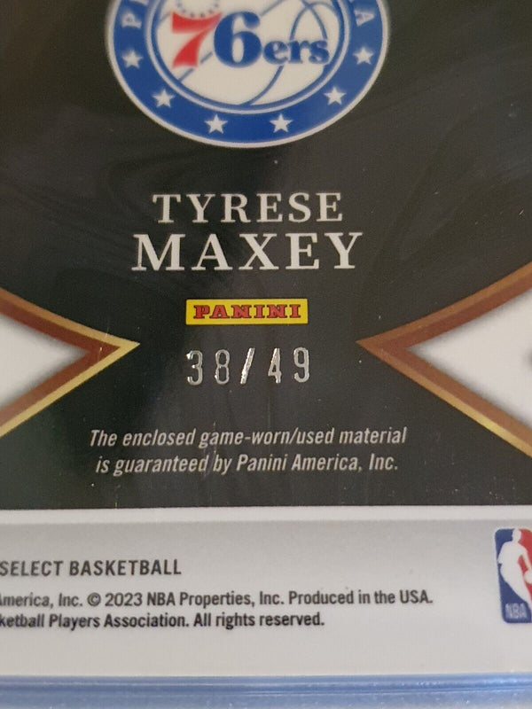 2022 Panini Select Tyrese Maxey #PATCH COPPER /49 Prizm Game Worn Jersey - Rare