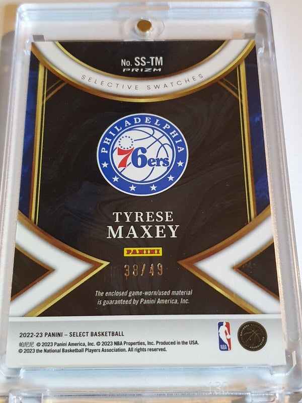 2022 Panini Select Tyrese Maxey #PATCH COPPER /49 Prizm Game Worn Jersey - Rare