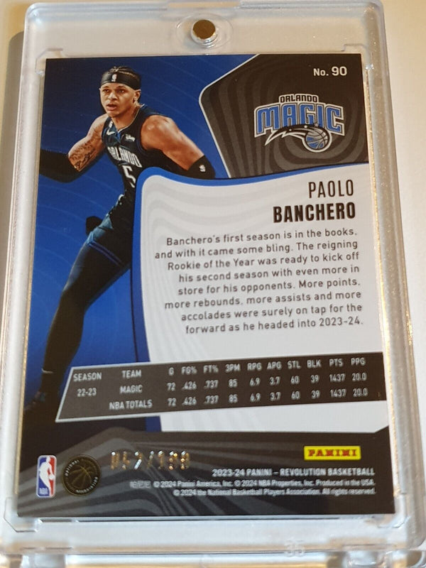2023 Panini Revolution Paolo Banchero #90 RED SWIRL /199 Holo - Ready to Grade