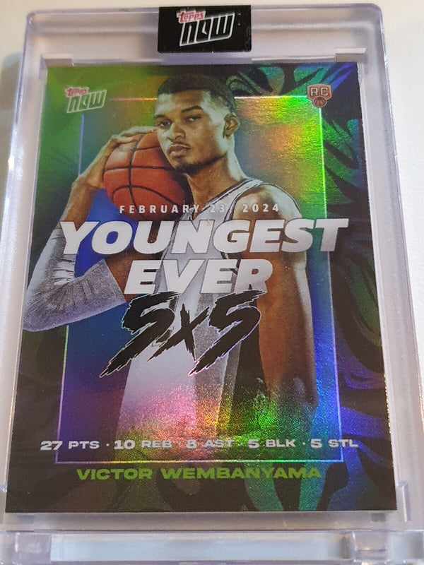 2023 Topps Now Victor Wembanyama Rookie #VW-2 HOLO Youngest Ever RC - Sealed