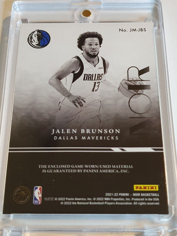2021 Panini Noir Jalen Brunson #PATCH /99 Game Worn Jumbo Jersey - Rare
