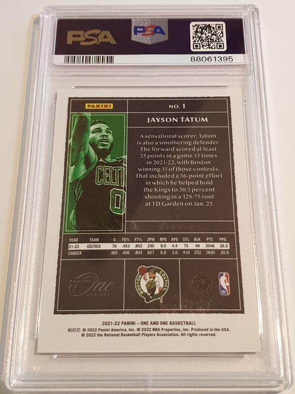 2021 Panini One and One Jayson Tatum #1 HOLO /99 - PSA 9 (POP 6)