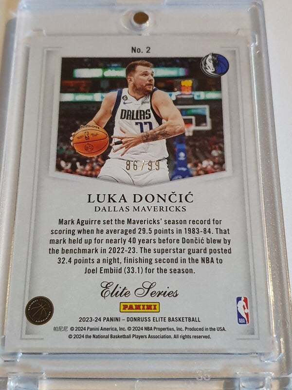 2023 Panini Donruss Elite Luka Doncic #2 BLUE /99 Elite Series - Ready to Grade