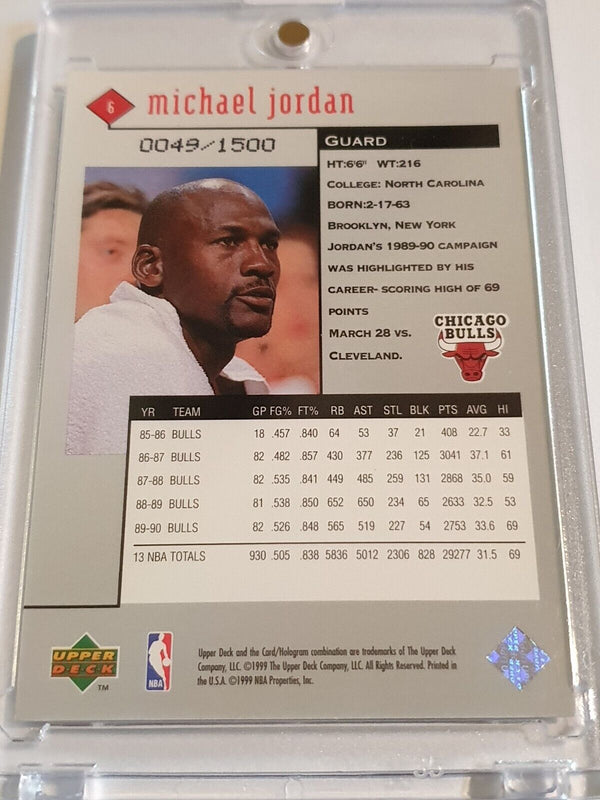 1998 Upper Deck Michael Jordan Black Diamond #6 TRIPLE GOLD /1500 - Rare