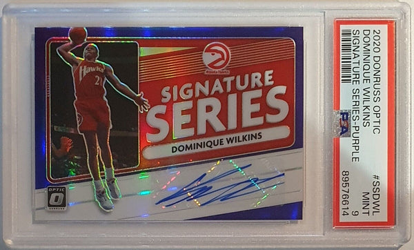 2020 Donruss Optic Dominique Wilkins AUTO PURPLE Signatures - PSA 9 (POP 1)