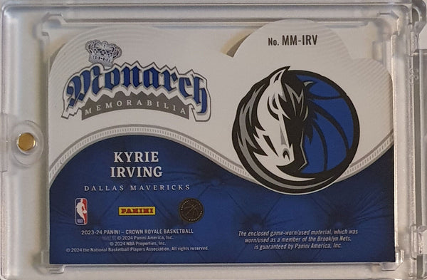 2023 Panini Crown Royale Kyrie Irving PATCH GOLD /25 Game Worn Striped Jersey