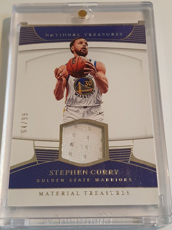 2022 Panini National Treasures Stephen Curry #PATCH /99 Game Worn White Jersey