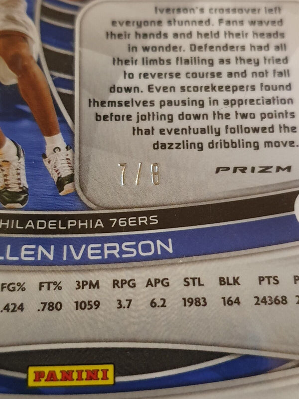 2022 Spectra Allen Iverson #26 UNIVERSAL /8 Prizm Die cut - Ready to Grade