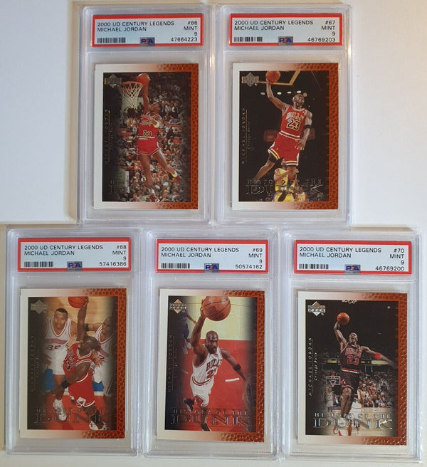 2000 Century Legends Michael Jordan History of the Dunk (Set of 5) - PSA 9 (All)