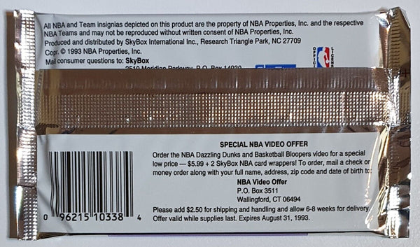 1992-93 Skybox Basketball Series 2 Sealed Pack - Factory Sealed Packs