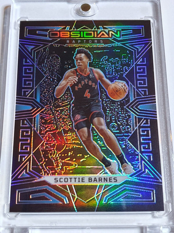 2022 Panini Obsidian Scottie Barnes #22 ELECTRIC ETCH BLUE /30 Holo - Rare