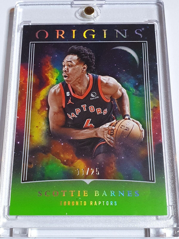 2023 Panini Origins Scottie Barnes #62 NEON GREEN /25 Edition - Ready to Grade