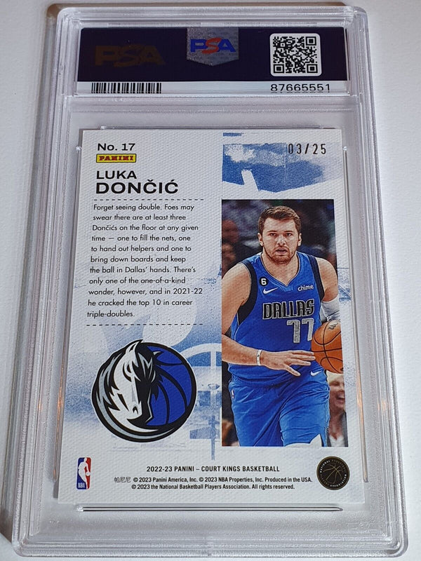 2022 Panini Court Kings Luka Doncic #17 JADE /25 Double Exposure - PSA 9 (POP 1)