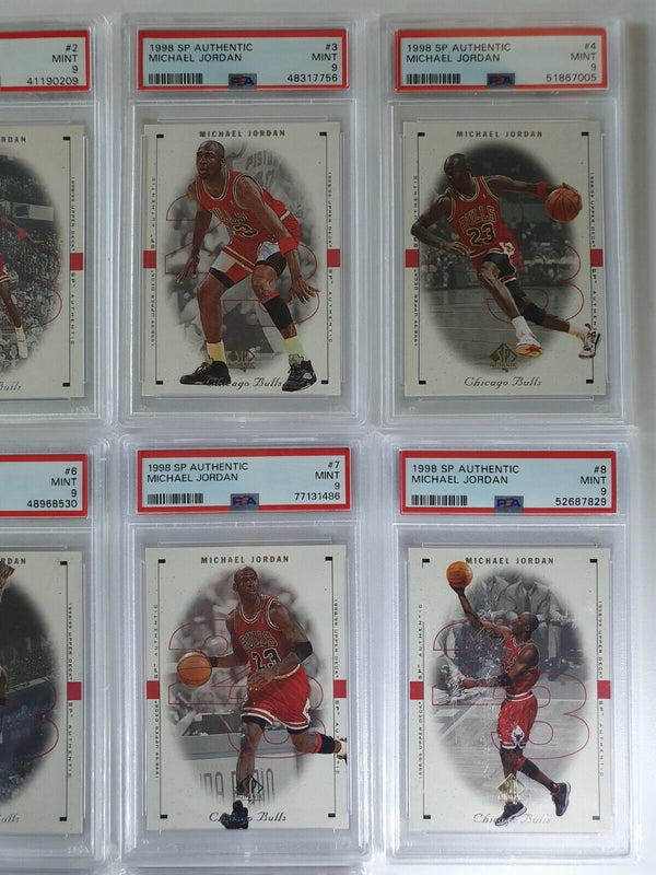 1998 Upper Deck SP Authentic Michael Jordan COMPLETE SET of 10 - PSA 9 (ALL)