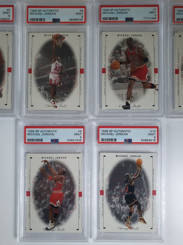 1998 Upper Deck SP Authentic Michael Jordan COMPLETE SET of 10 - PSA 9 (ALL)