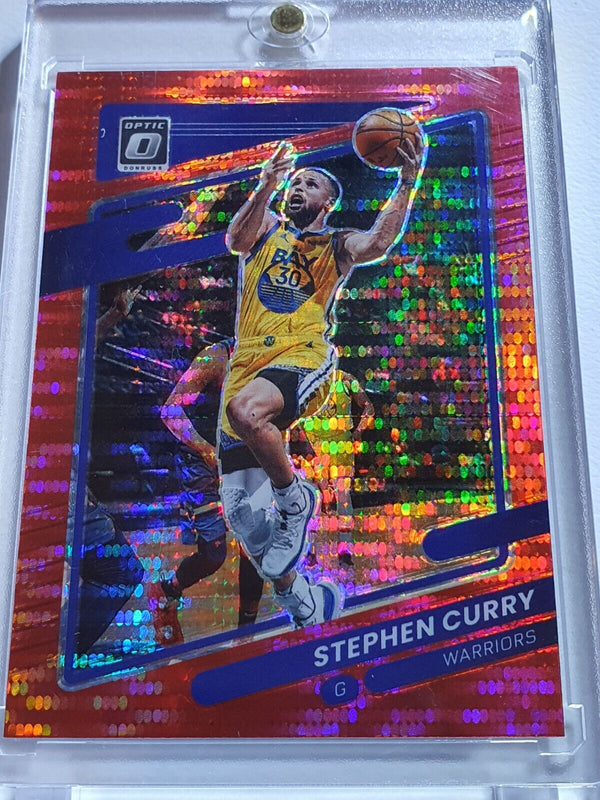 2021 Panini Optic Stephen Curry #128 RED PULSAR Prizm - Ready to Grade