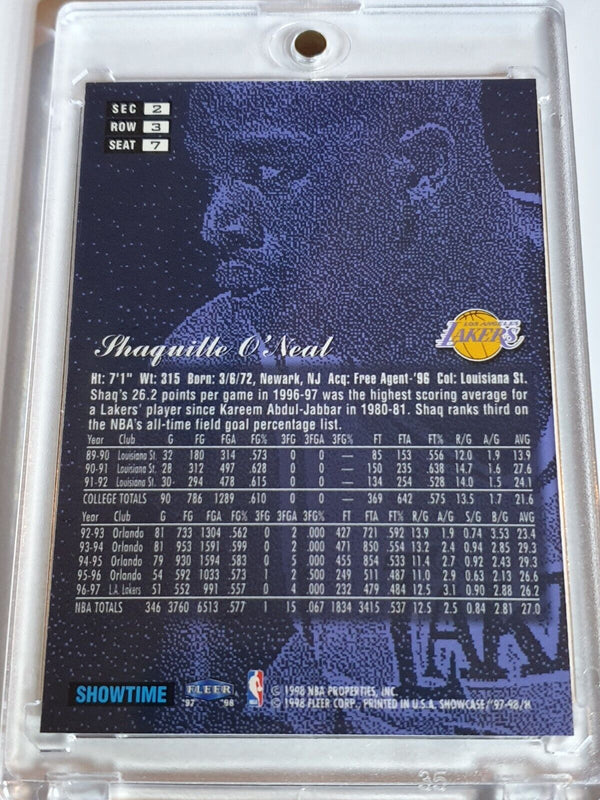 1997 Flair Showcase Shaquille O'Neal #7 ROW 3 - Ready to Grade