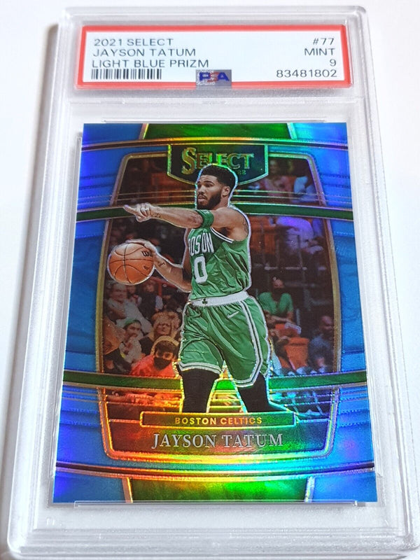 2021 Panini Select Jayson Tatum #77 LIGHT BLUE /299 Holo - PSA 9 (POP 7)