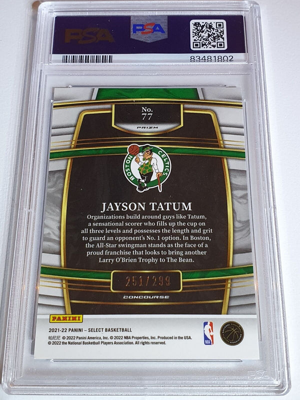 2021 Panini Select Jayson Tatum #77 LIGHT BLUE /299 Holo - PSA 9 (POP 7)