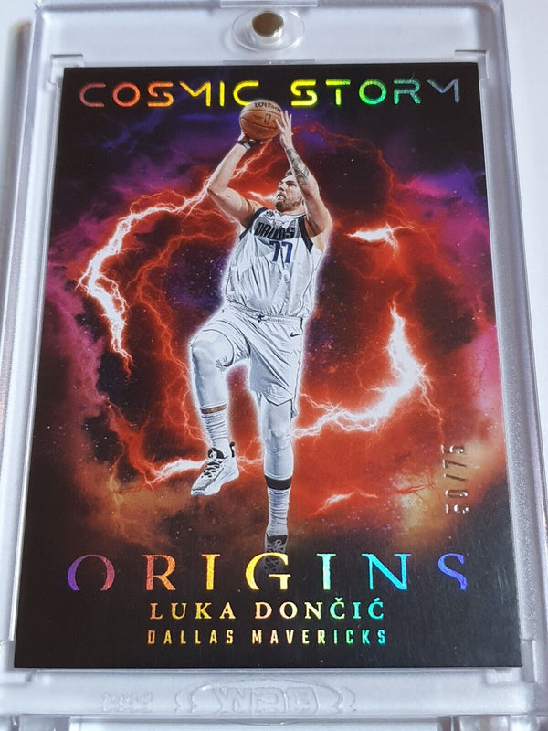 2023 Panini Origins Luka Doncic #8 RED /75 Holo Cosmic Storm - Ready to Grade