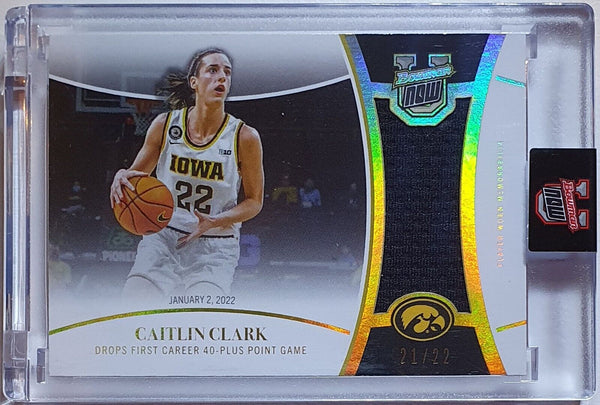 2023 Bowman U Caitlin Clark Rookie #PATCH BLACK /22 Holo Player Worn RC Jersey