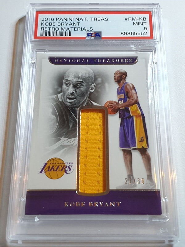 2016 National Treasures Kobe Bryant #PATCH /30 Game Worn Jersey - PSA 9 (POP 1)