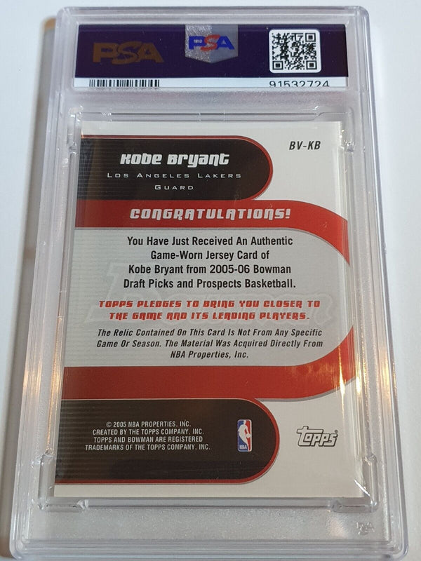 2005 Bowman Kobe Bryant #PATCH Game Worn Jersey - PSA 9 (POP 3)