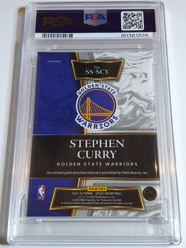 2021 Panini Select Stephen Curry #PATCH SILVER Game Worn Jersey - PSA 9 (POP 14)