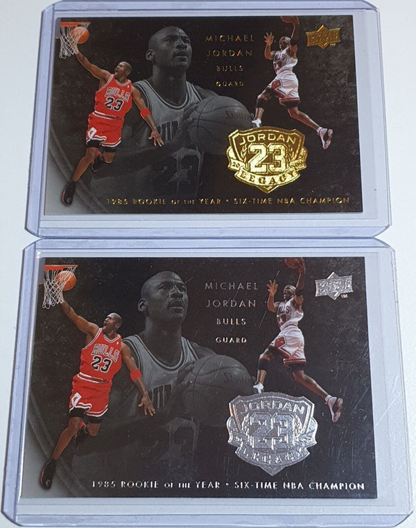 Lot of 2 x 2009 Upper Deck Michael Jordan Legacy GOLD & SILVER Editions - Rare