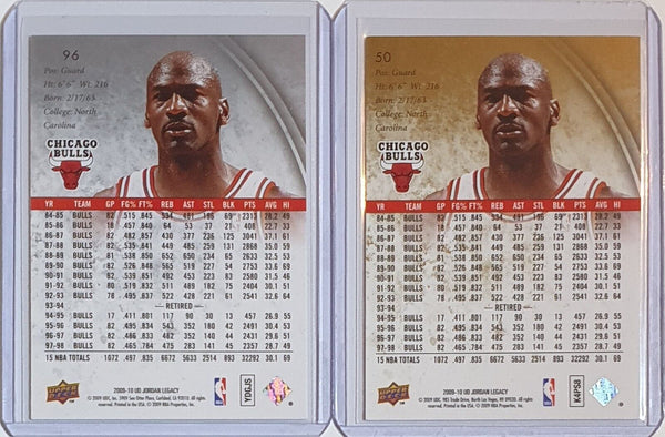 Lot of 2 x 2009 Upper Deck Michael Jordan Legacy GOLD & SILVER Editions - Rare