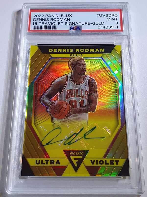 2022 Flux Dennis Rodman AUTO GOLD /10 Ultra Violet Signature - PSA 9 (POP 1)