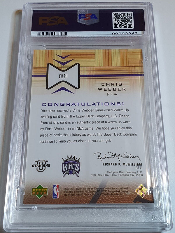 2003 Upper Deck Standing O! Chris Webber #PATCH Game Jersey - PSA 9 (POP 1)
