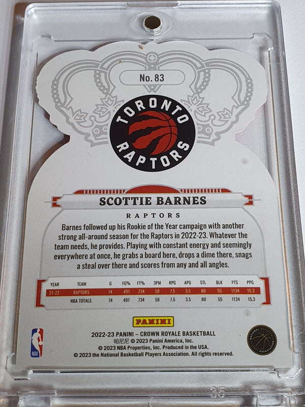 2022 Panini Crown Royale Scottie Barnes #83 RED CRYSTAL /49 Die Cut - Rare