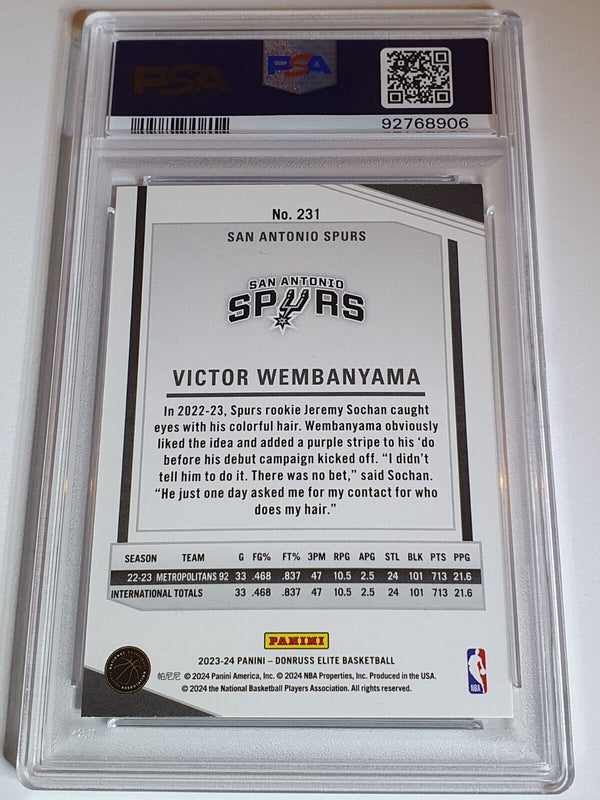 2023 Panini Donruss Elite Victor Wembanyama Rookie #231 RC - PSA 9 (Low POP)