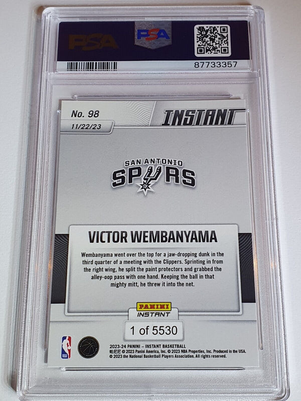 2023 Panini Instant Victor Wembanyama Rookie #98 /5530 RC - PSA 9 (LOW POP)