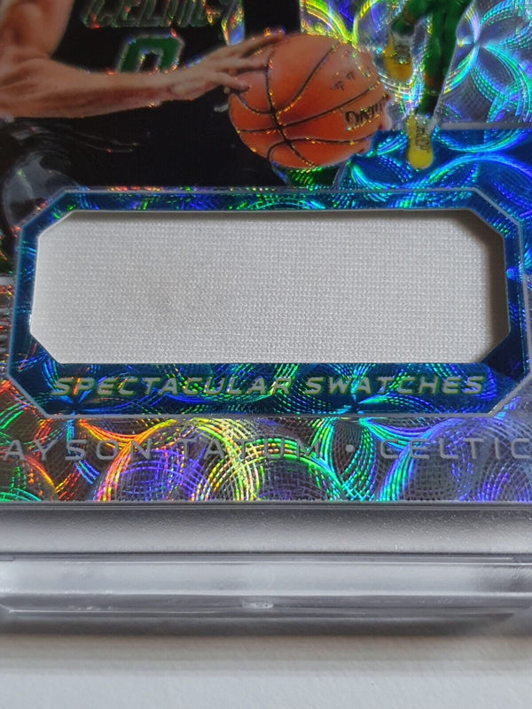 2018 Panini Spectra Jayson Tatum #PATCH NEON BLUE /49 Holo Game Worn Jersey